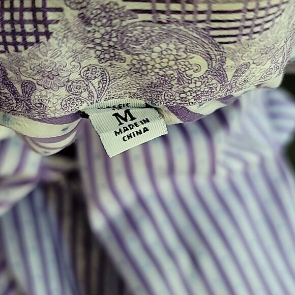 Robert Graham Purple and White Casual Button Down Shirt - Picture 11 of 11